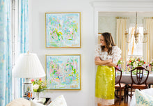 Load image into Gallery viewer, "Playing Fetch & Soaking Up Sunbeams II" 24x24 | Original Abstract Floral By Megan Daisy Milner