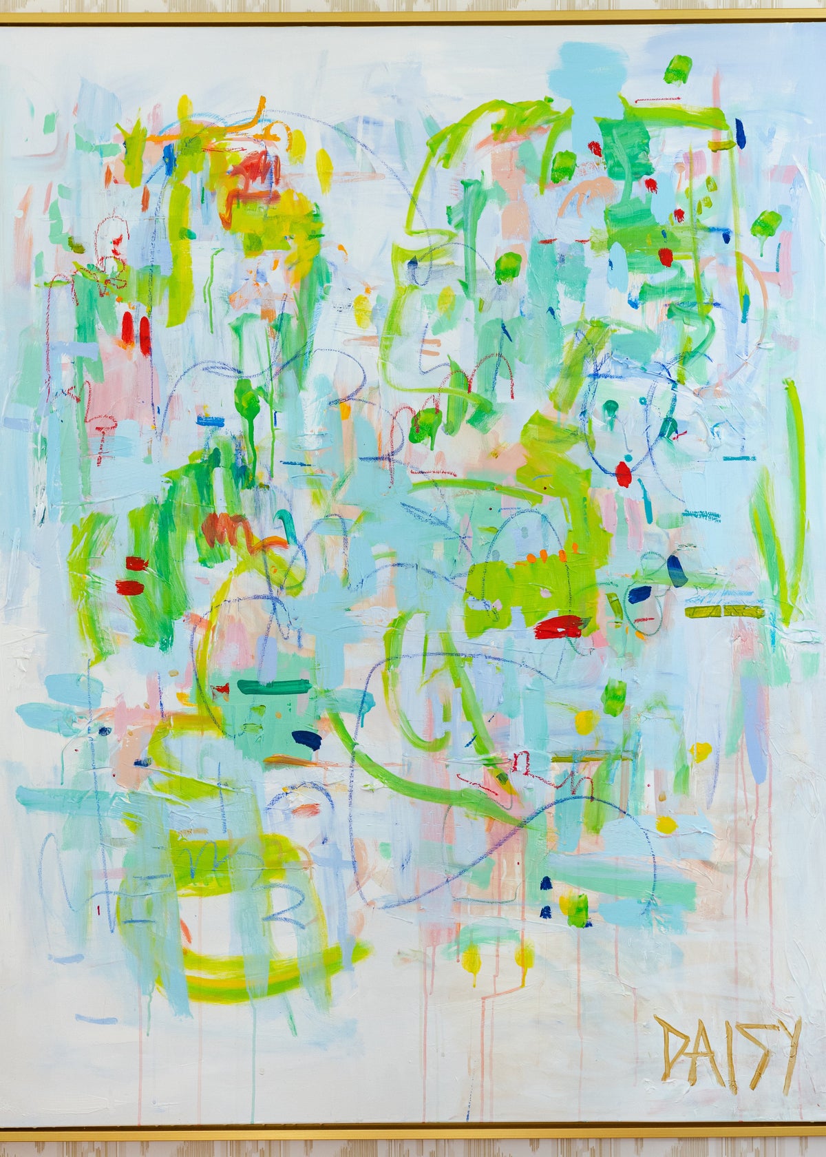 48x60 'Trumpet Sleeves' Original Abstract Painting by Megan Daisy Milner – Sold