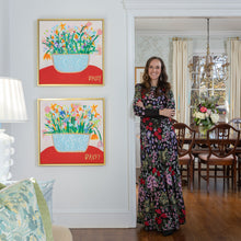 Load image into Gallery viewer, 24x24 "Bowl Full Of Flowers I" | Original Abstract Floral By Megan Daisy Milner