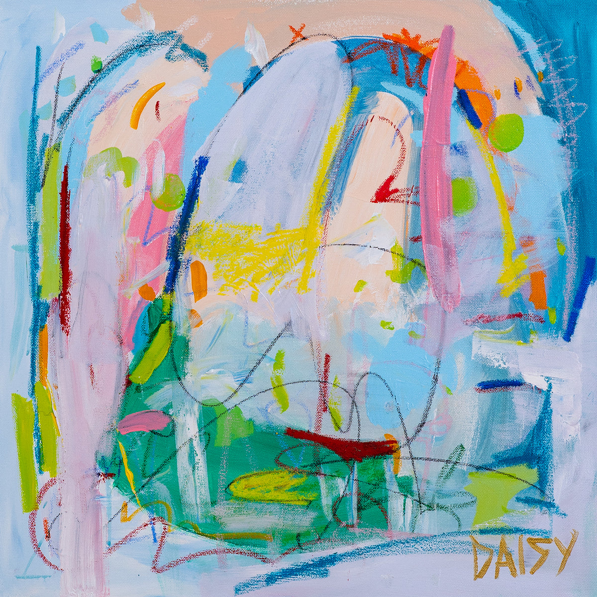 20x20 "Made of Glass" Original Abstract Painting by Megan Daisy Milner – Sold
