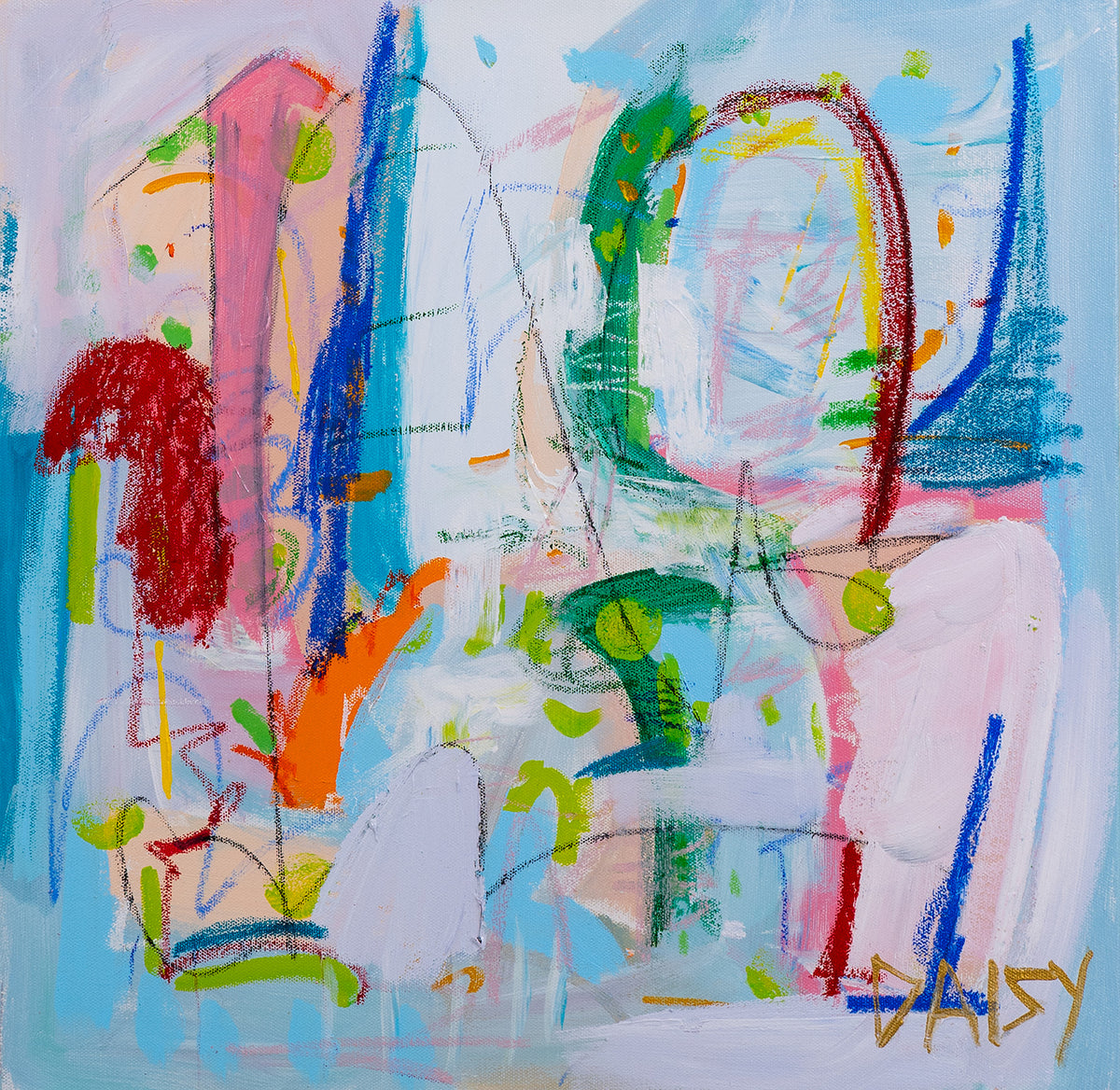 20x20 'Shattered' Original Abstract Painting by Megan Daisy Milner – Sold
