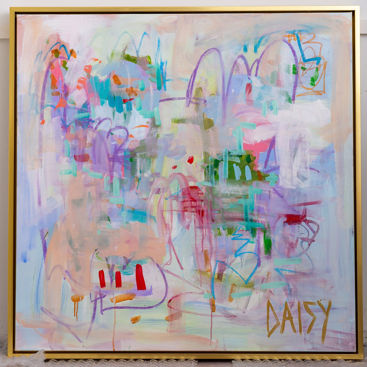 36x36 'Purple' Original Abstract Painting by Megan Daisy Milner – Sold Artwork