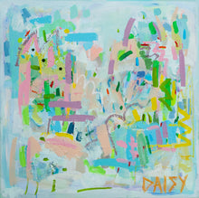 Load image into Gallery viewer, "Playing Fetch & Soaking Up Sunbeams II" 24x24 | Original Abstract Floral By Megan Daisy Milner