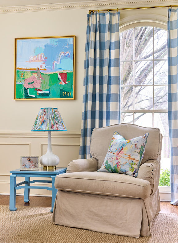 Bold & Blue Custom Fabric by Megan Daisy Milner – Linen and Performance Fabric