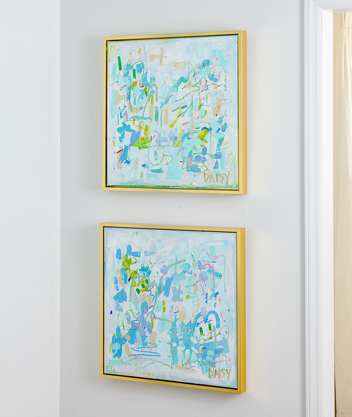 24x24 'Joyful Square I' Original Abstract Painting by Megan Daisy Milner – Sold