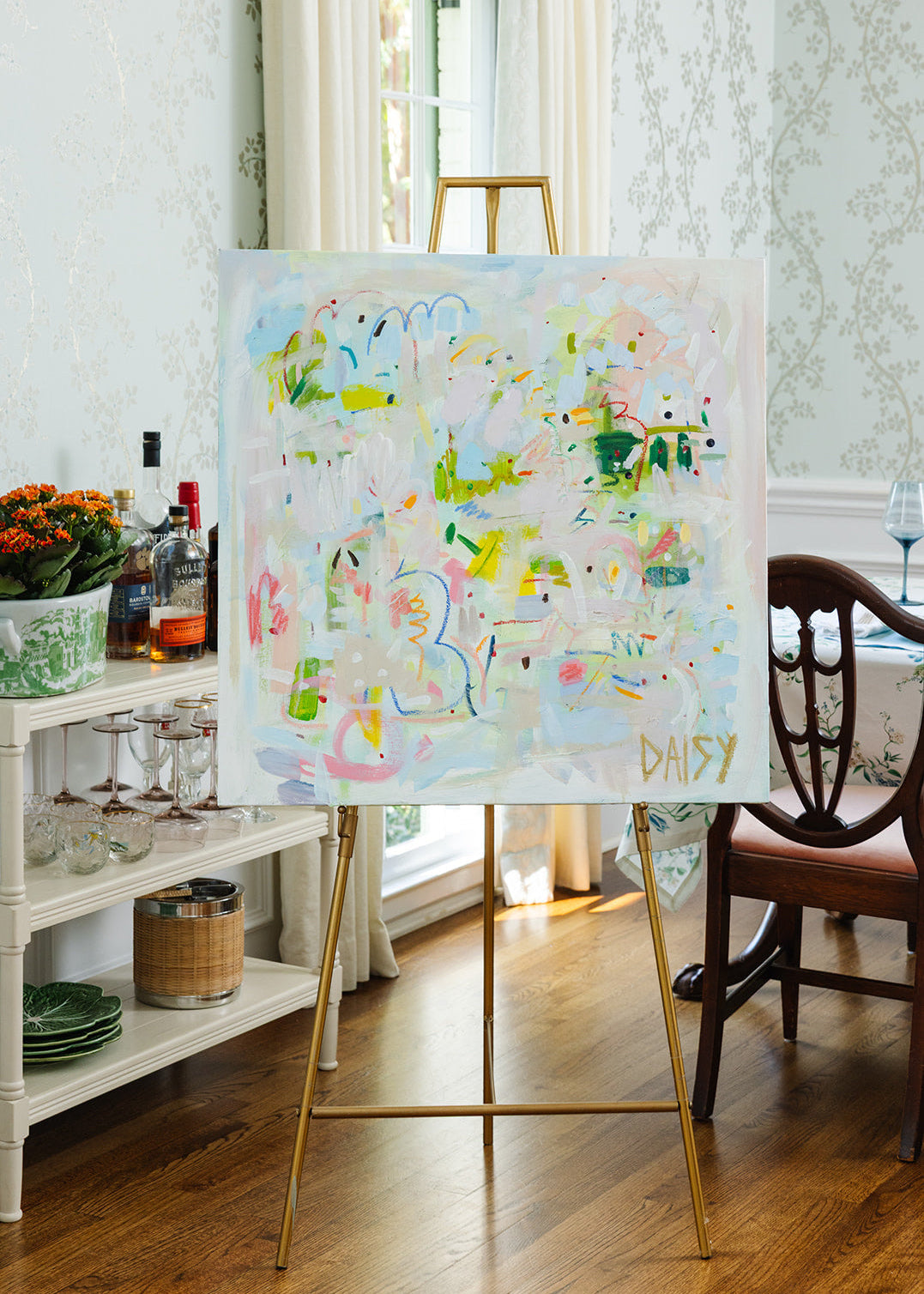 30x30 "Girl Dinner" | Original Abstract Painting by Megan Daisy Milner