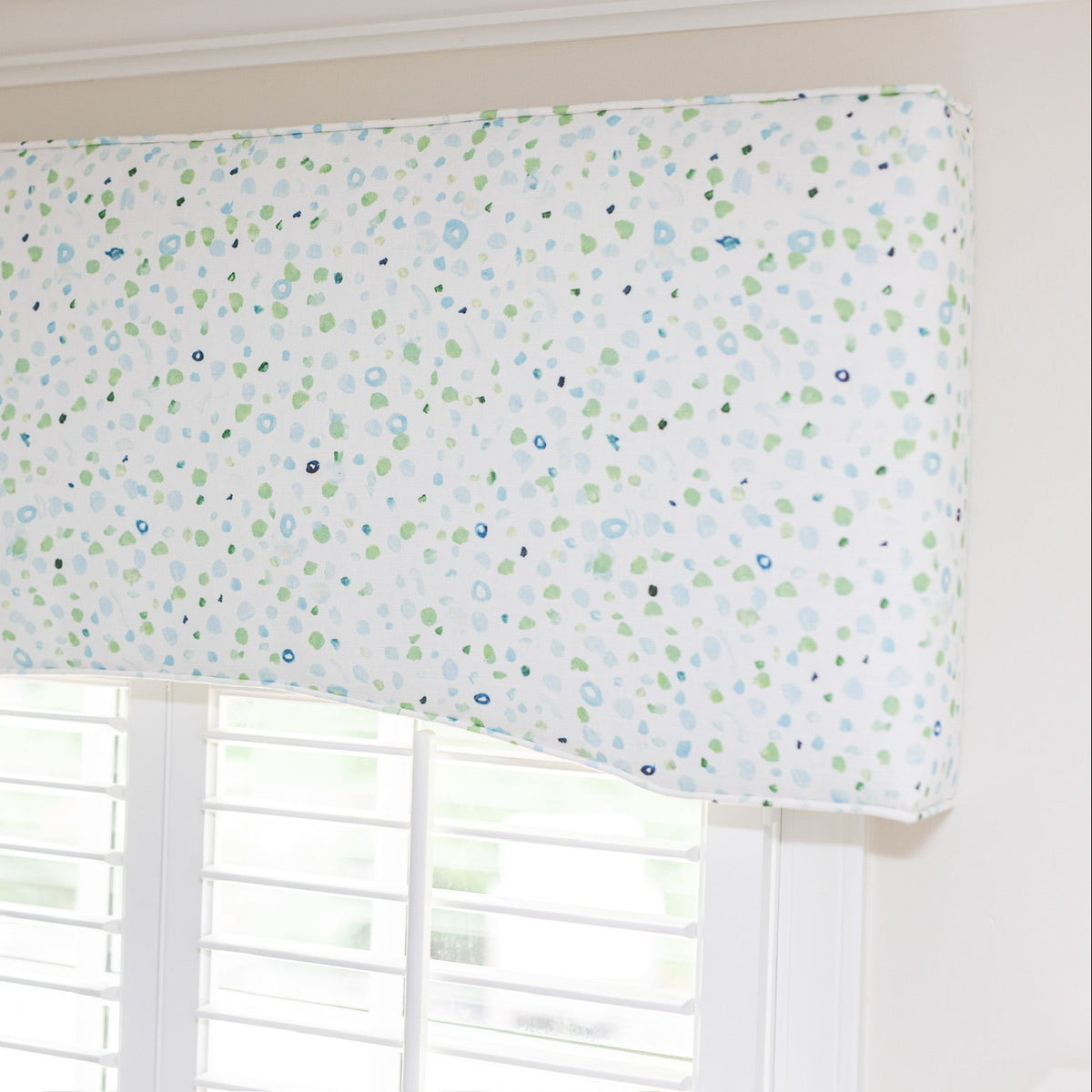 "Dots Went Crazy" Drapery Panel (Blue/ Green)