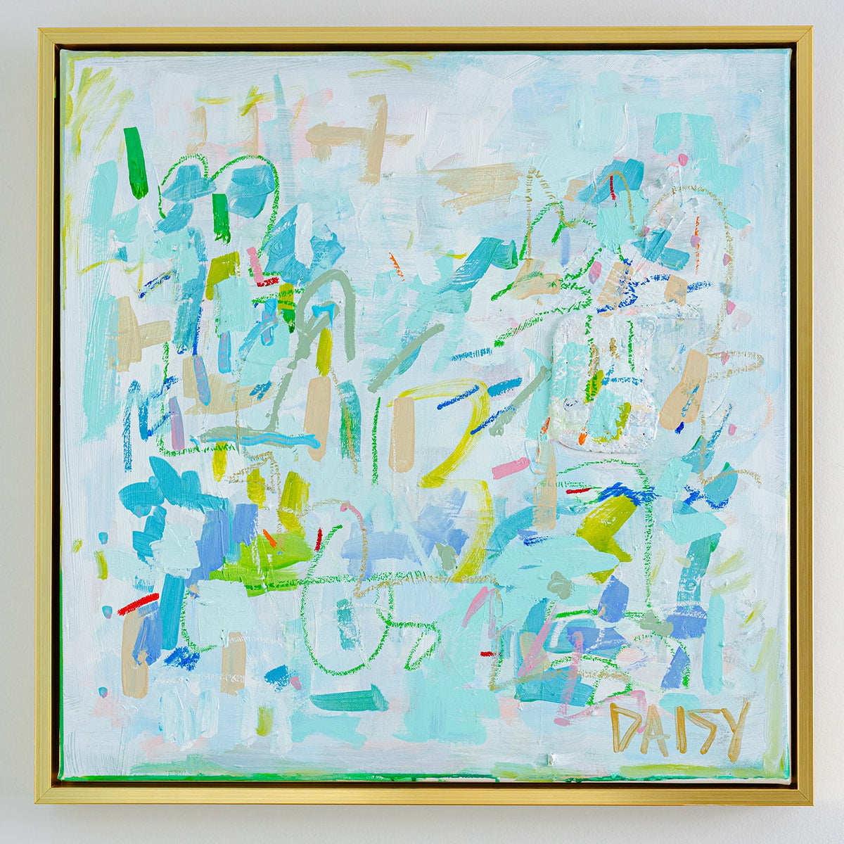 24x24 'Joyful Square I' Original Abstract Painting by Megan Daisy Milner – Sold