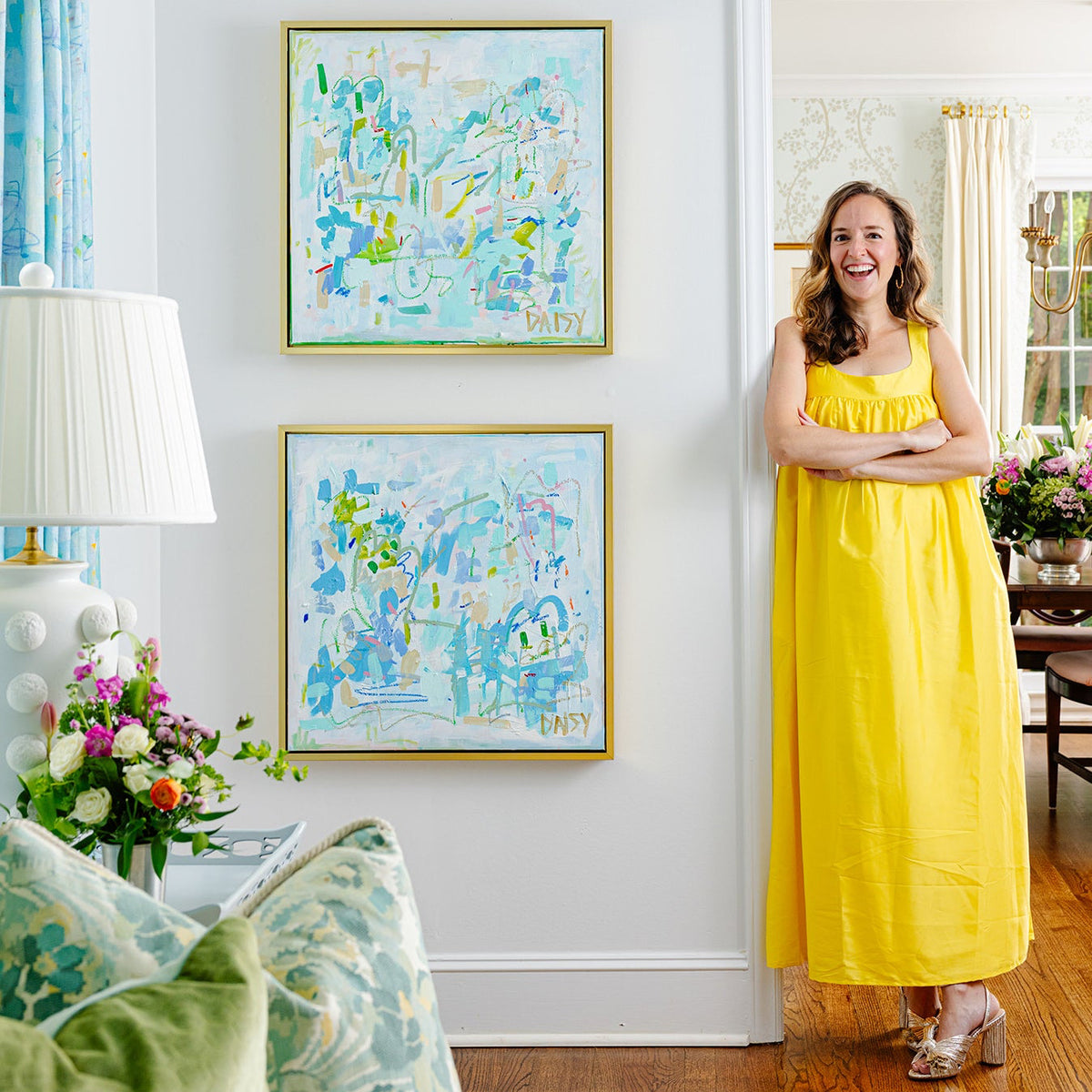 24x24 "Joyful Square II" Original Abstract Painting | Sold Artwork By Megan Daisy Milner