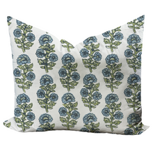 Load image into Gallery viewer, Block Print  Pillow Cover (Blue/Green)
