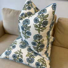 Load image into Gallery viewer, Block Print  Pillow Cover (Blue/Green)
