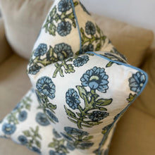 Load image into Gallery viewer, Block Print  Pillow Cover (Blue/Green)

