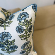 Load image into Gallery viewer, Block Print  Pillow Cover (Blue/Green)
