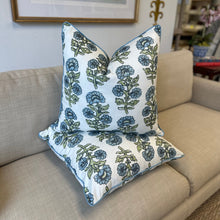 Load image into Gallery viewer, Block Print  Pillow Cover (Blue/Green)
