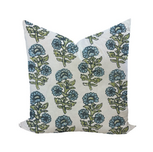 Load image into Gallery viewer, Block Print  Pillow Cover (Blue/Green)

