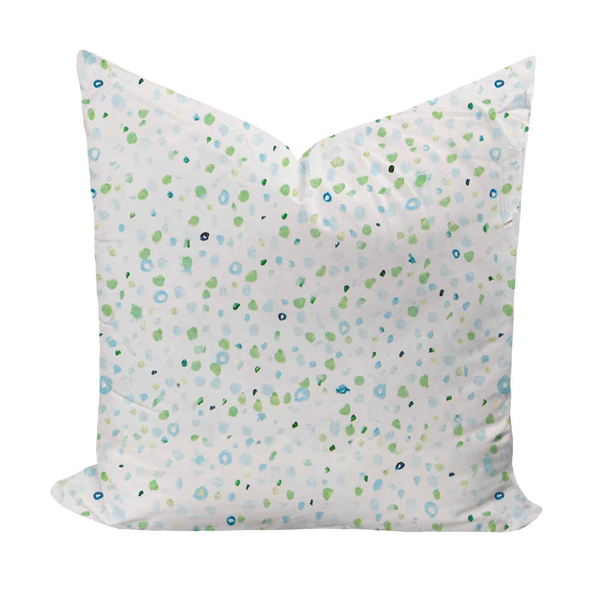 "The Dots Went Crazy" Pillow Cover  (Blue/ Green)