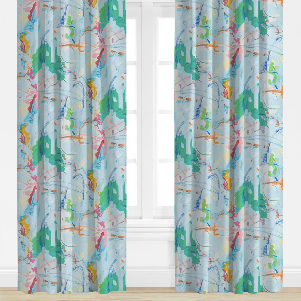"Bold & Blue"  Drapery Panel