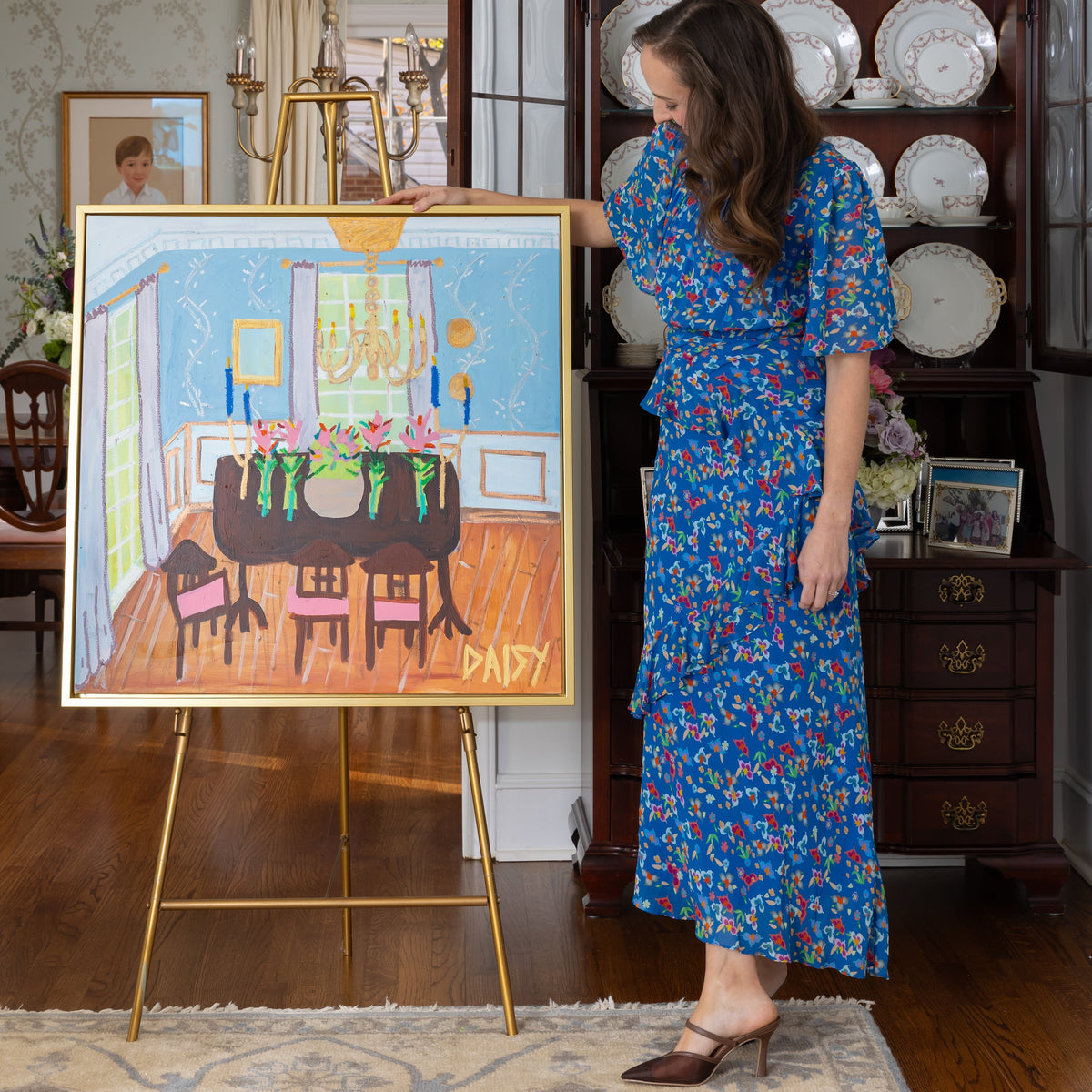30x30 "Dinner Party" | Original Still Life Painting by Megan Daisy Milner