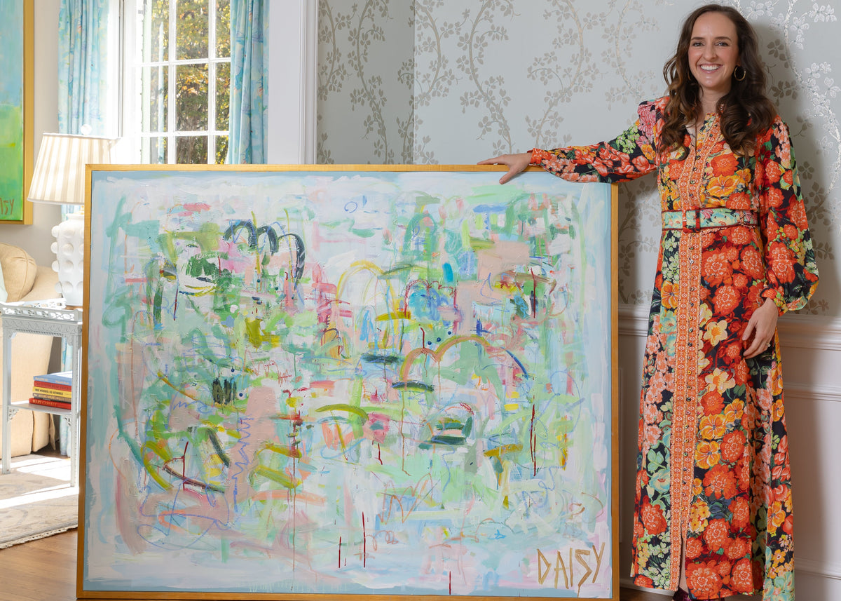 48x60 "I Get By With A Little Help From My Boys" | Colorful Abstract Painting by Megan Daisy Milner