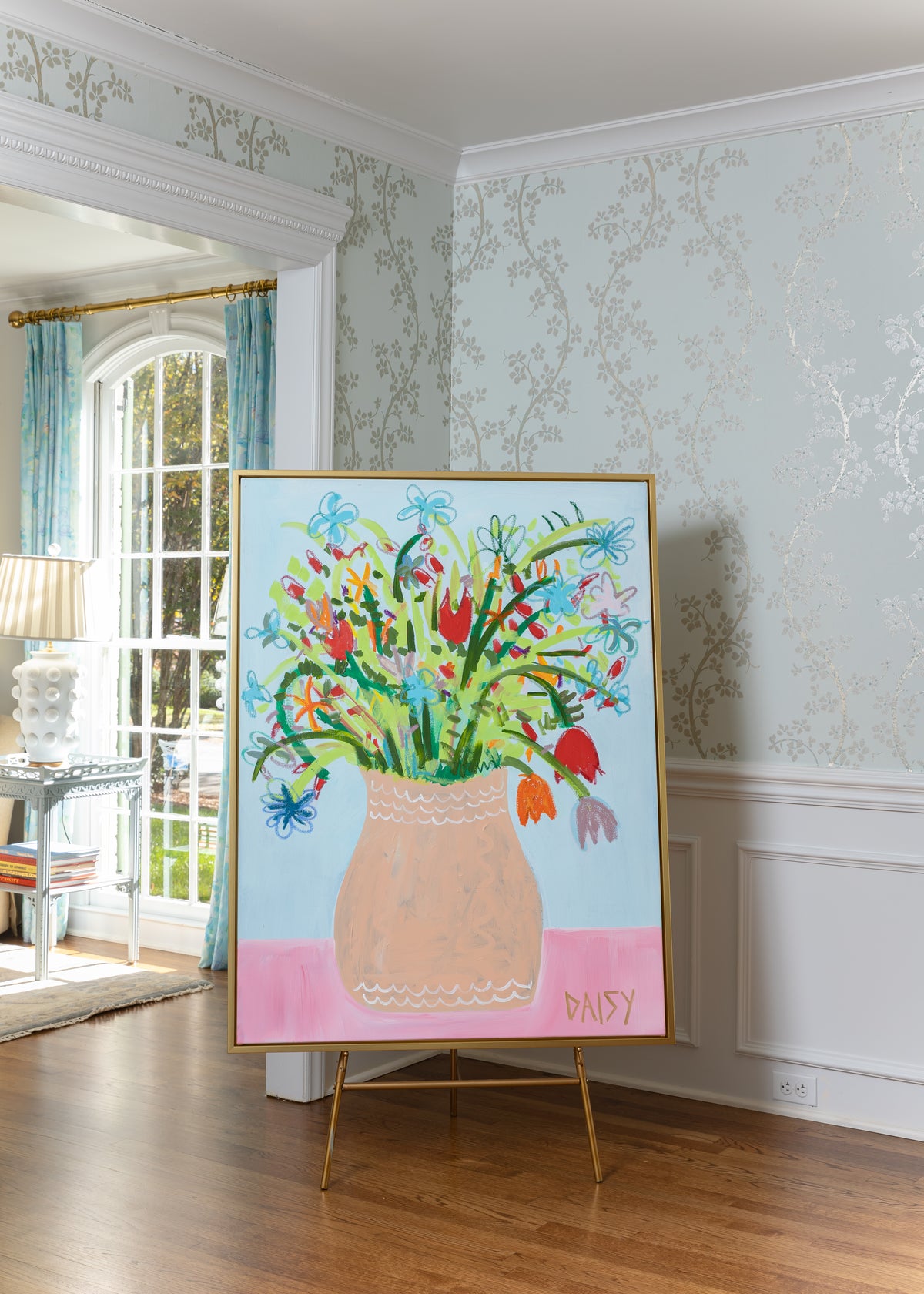36x48 "Vase Full Of Joy" | Original Abstract Floral Painting by Megan Daisy Milner