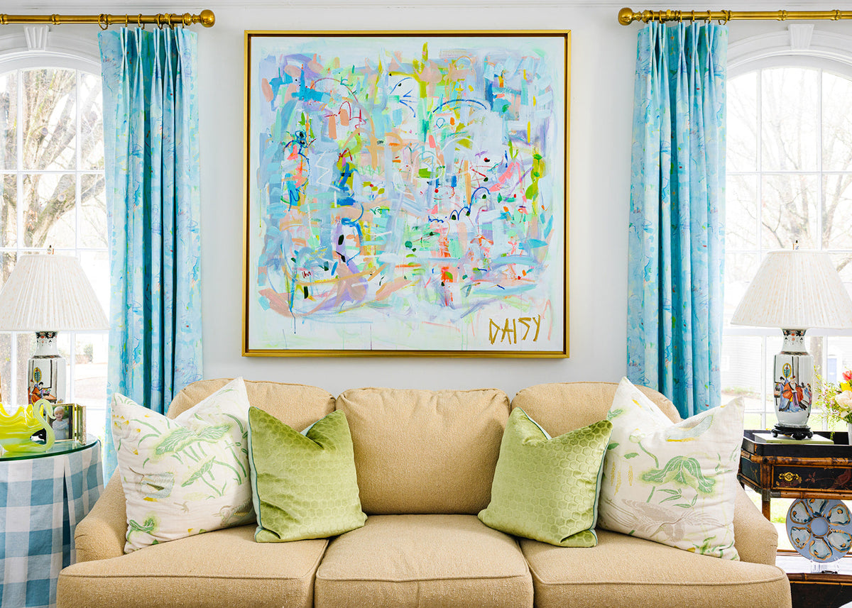 48x48 "Let's Flamingle"  | Original Abstract Painting by Megan Daisy Milner