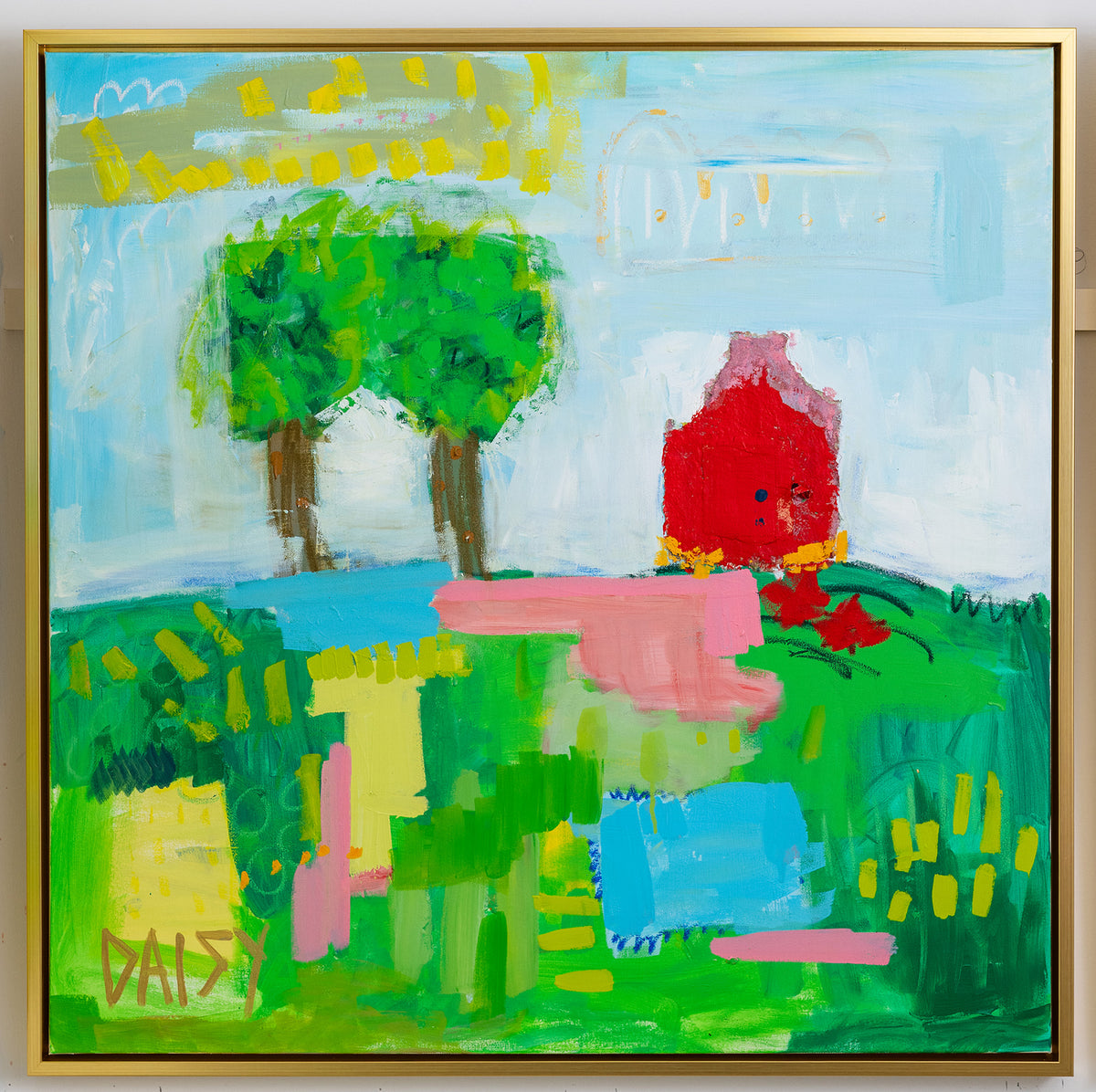 36x36 'The Double Tree' Abstract Painting | Sold Artwork by Megan Daisy Milner