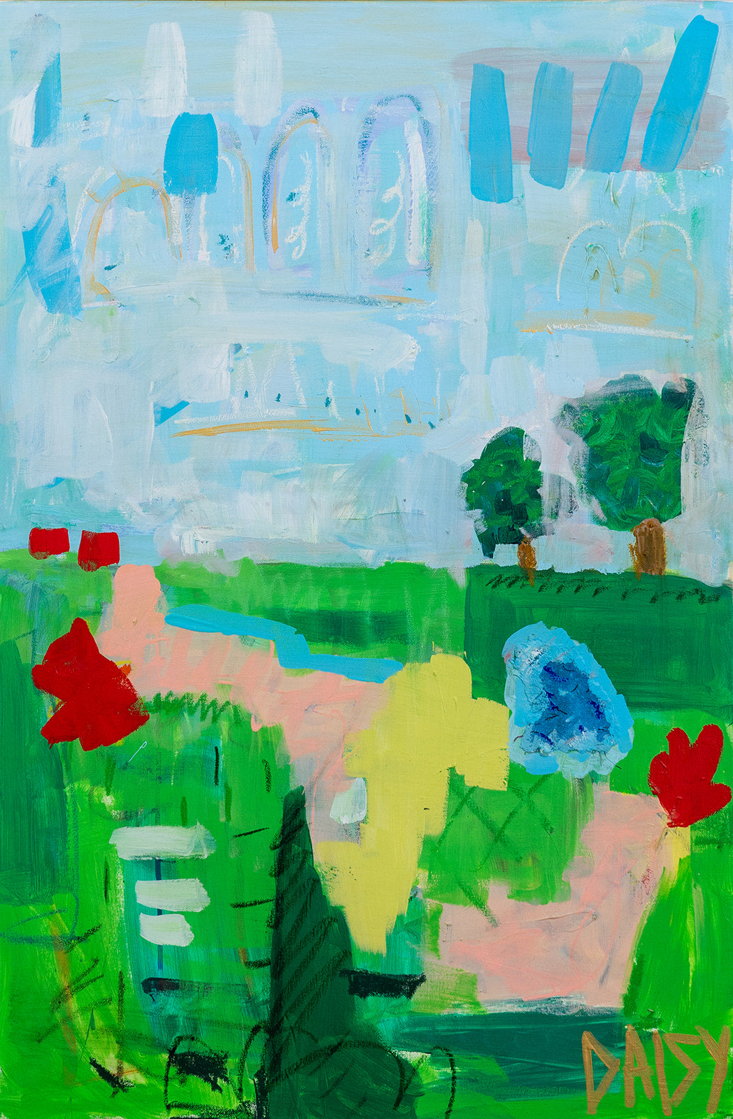"Sunshine Rain" Original Abstract Painting by Megan Daisy Milner – Sold
