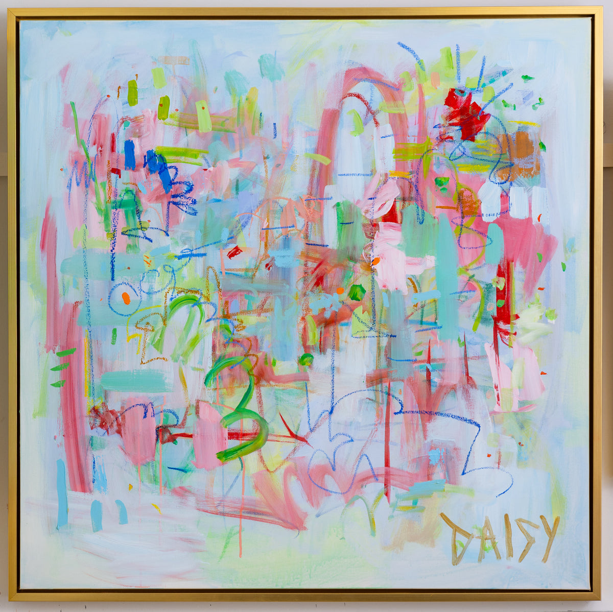 36x36 'Circle, Circle, Dot' Original Abstract Painting by Megan Daisy Milner – Sold