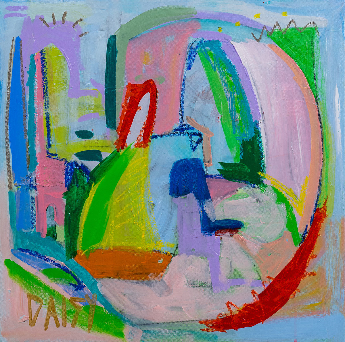 24x24  "Tried and True" Original Abstract Painting by Megan Daisy Milner – Sold