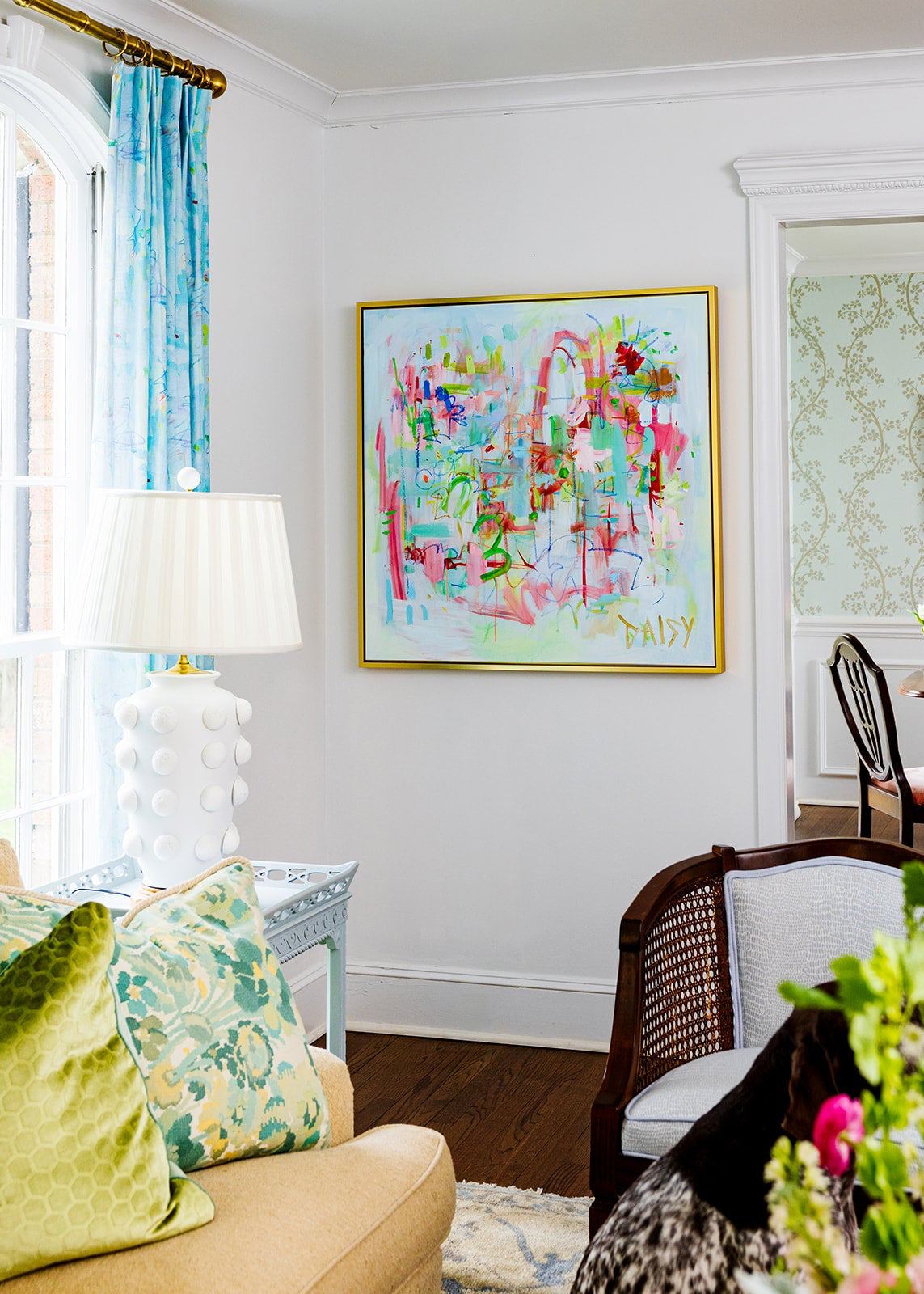 36x36 'Circle, Circle, Dot' Original Abstract Painting by Megan Daisy Milner – Sold