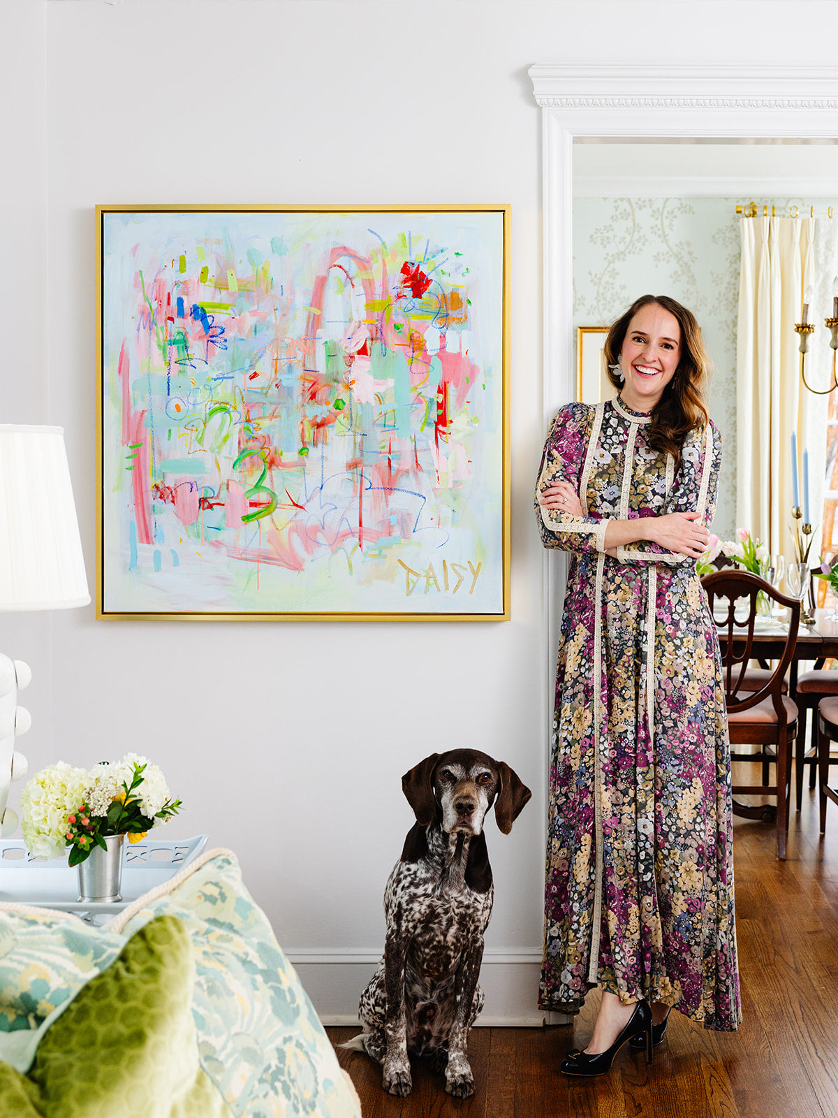 36x36 'Circle, Circle, Dot' Original Abstract Painting by Megan Daisy Milner – Sold