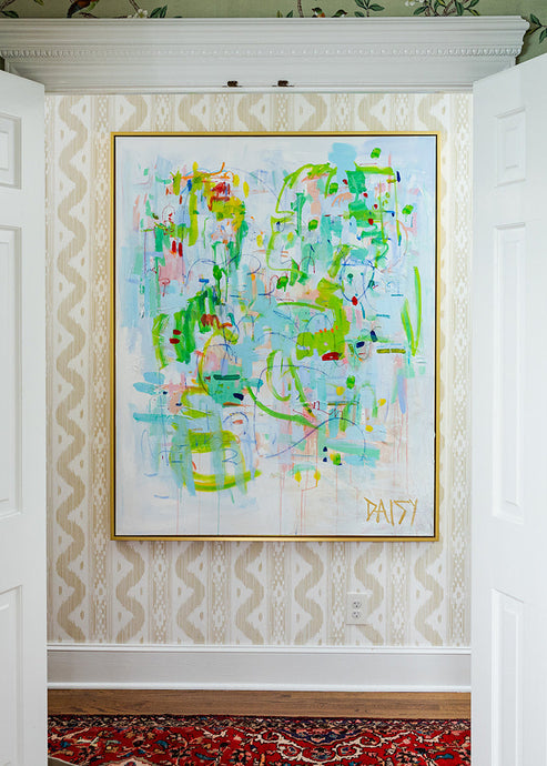 48x60 'Trumpet Sleeves' Original Abstract Painting by Megan Daisy Milner – Sold