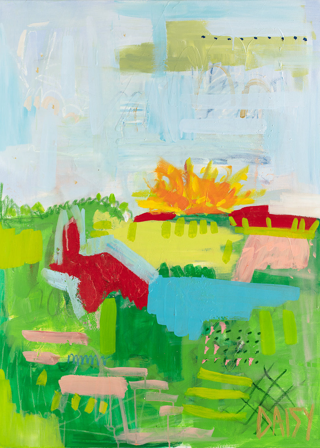 Lake Day Limited Edition Giclee Abstract Print by Megan Daisy Milner – Available in multiple sizes