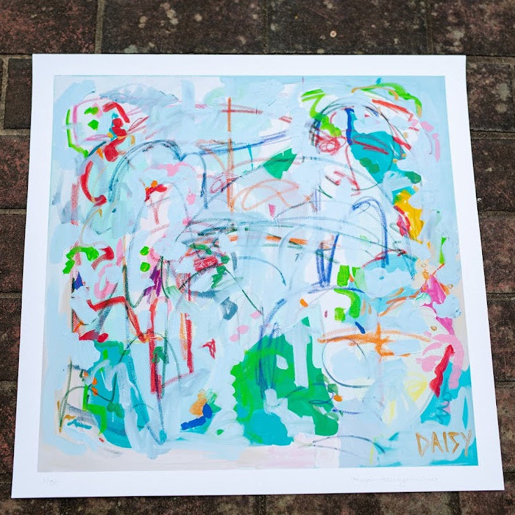 B+H Love Limited Edition Abstract Print by Megan Daisy Milner – Available in 18x18, 24x24, and 30x30 sizes