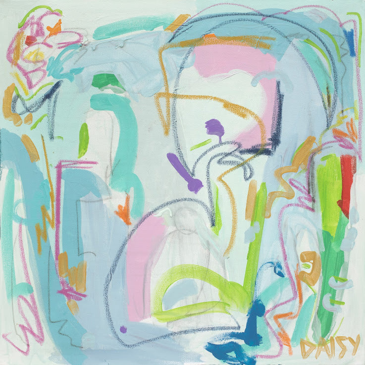 A Whole Lot of Color in a 24x24 Limited Edition Abstract Print by Megan Daisy Milner – Signed Giclee Print